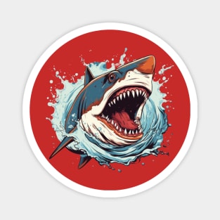 SHARK AND JAWS COLORED CARTOON STYLE, ARLONG Magnet